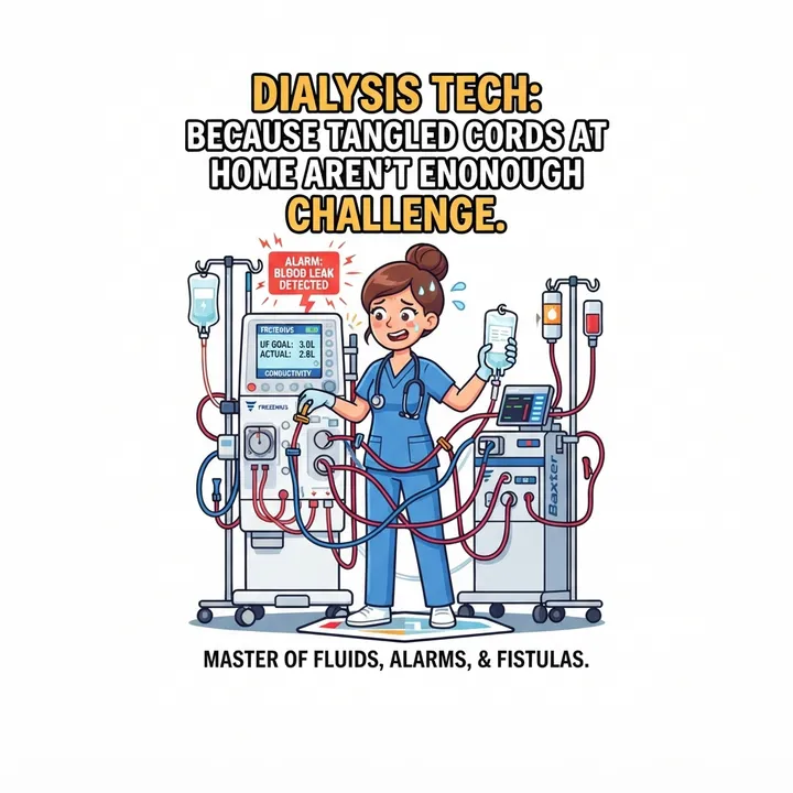 Funny Dialysis Tech Shirt — KI-Design