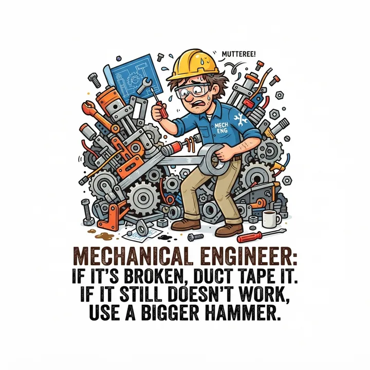 Funny Mechanical Engineer Shirt — KI-Design