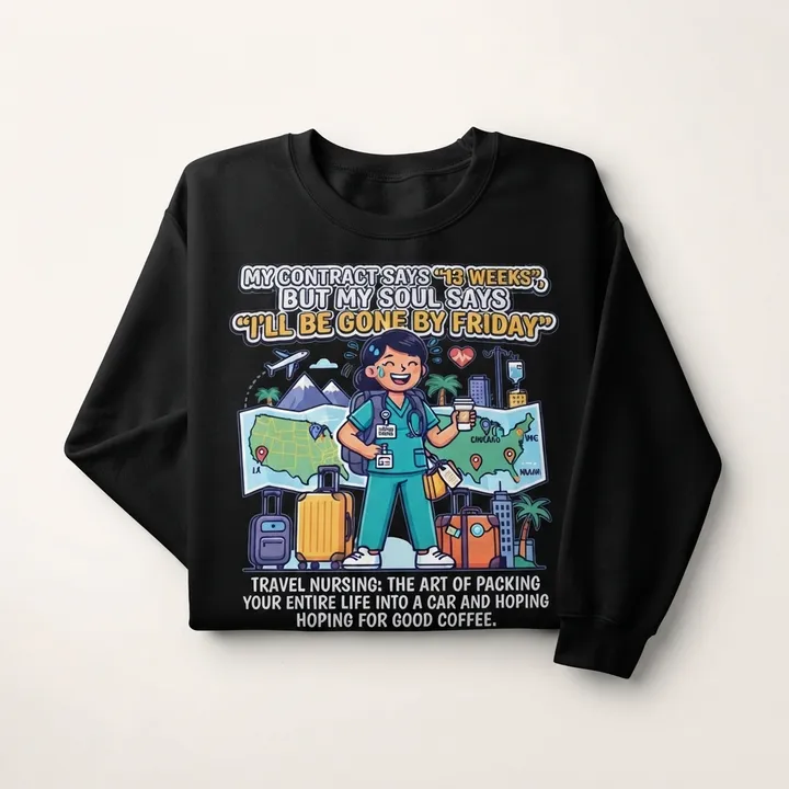 Funny Travel Nurse Sweatshirt — Your result