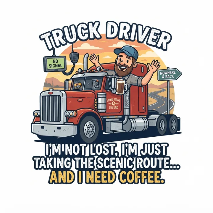 Funny Truck Driver Shirts — KI-Design