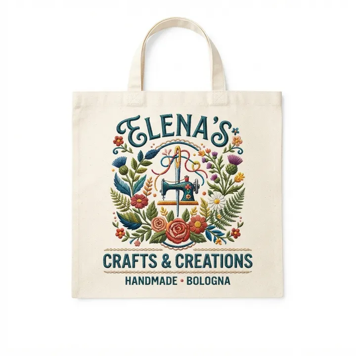 Borsa di tela ricamata personalizzata — Design IA