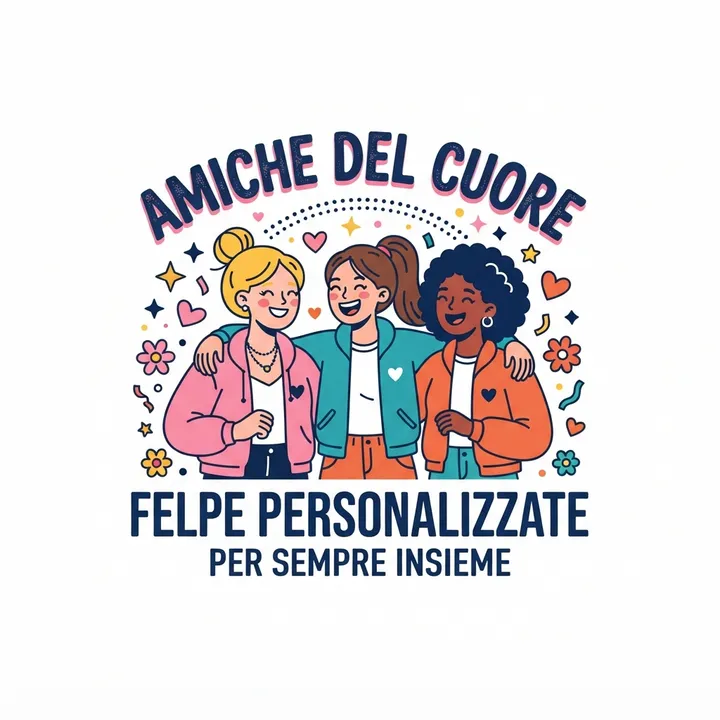 Felpe personalizzate per amiche del cuore — Design IA