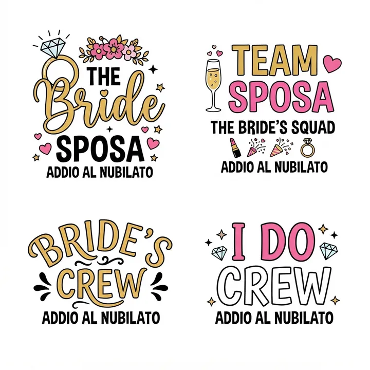 Magliette addio al nubilato amiche sposa — Design IA