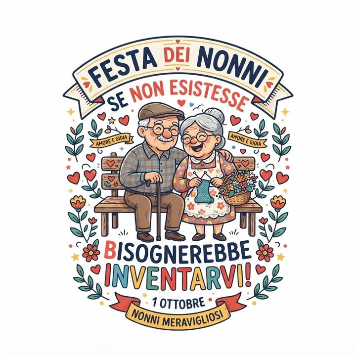 Magliette personalizzate festa dei nonni — Design IA