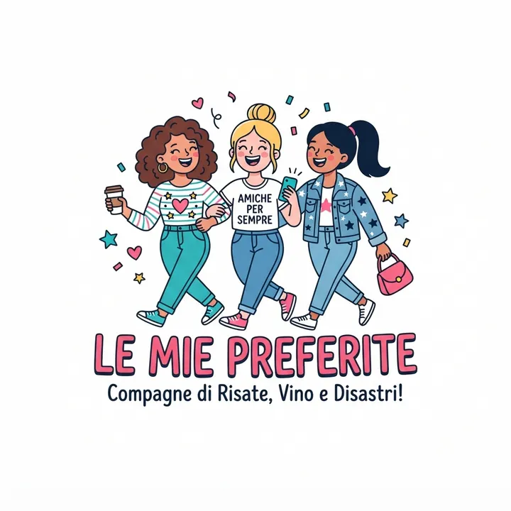 Magliette simpatiche per amiche — Design IA