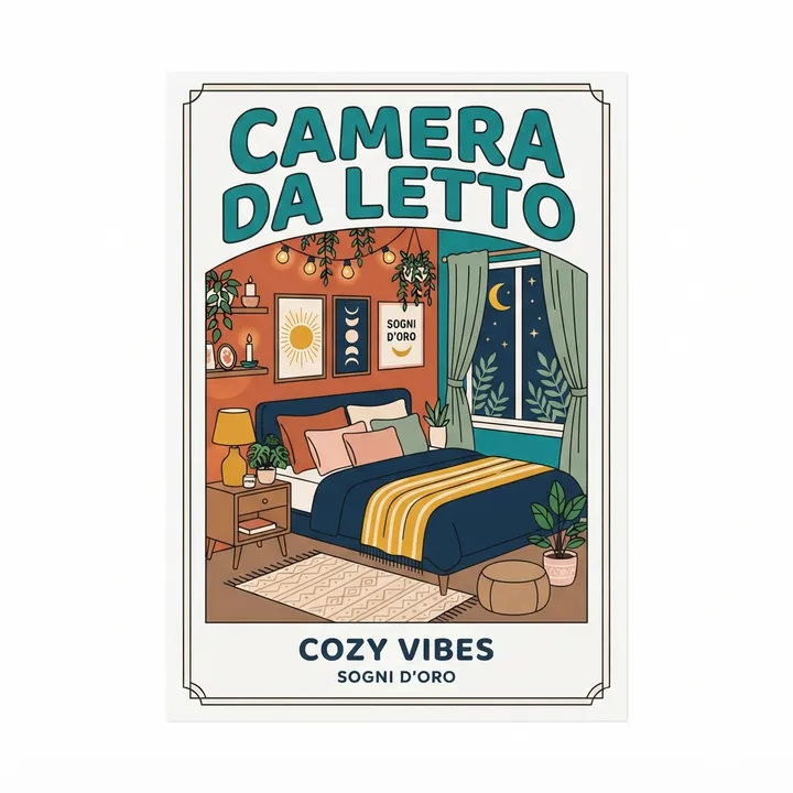 Poster camera da letto estetica — Design IA