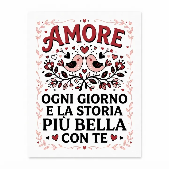 Quadri camera da letto scritte amore — Design IA