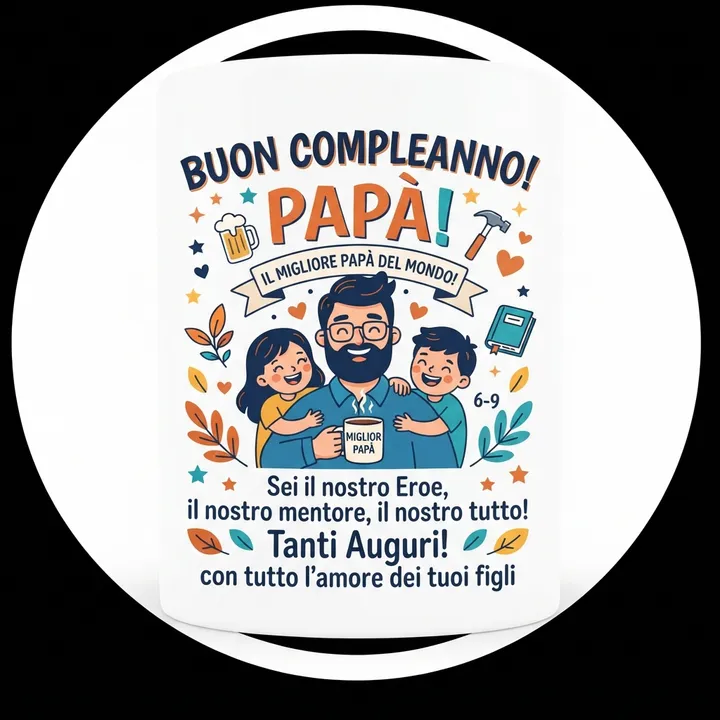 Regalo compleanno papà tazza personalizzata — Design IA