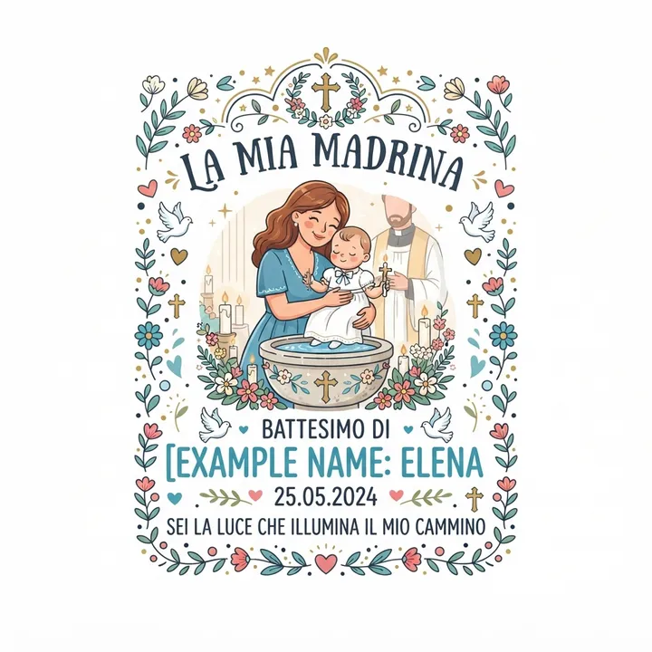 Regalo madrina battesimo tazza — Design IA
