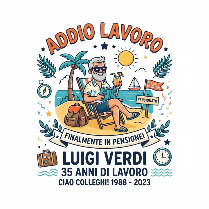 Regalo originale pensionamento collega uomo — Design IA