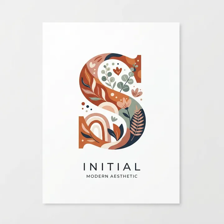 Personalized Aesthetic Initial Tote Bag — KI-Design
