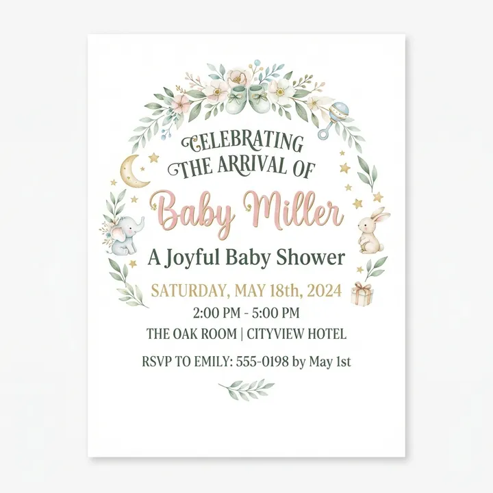 Personalized Baby Shower Poster — KI-Design