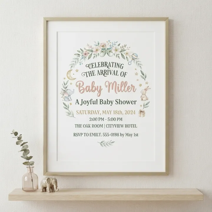 Personalized Baby Shower Poster — Dein Ergebnis