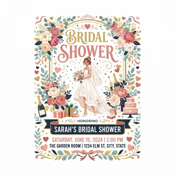Personalized Bridal Shower Tote Bag — Design IA
