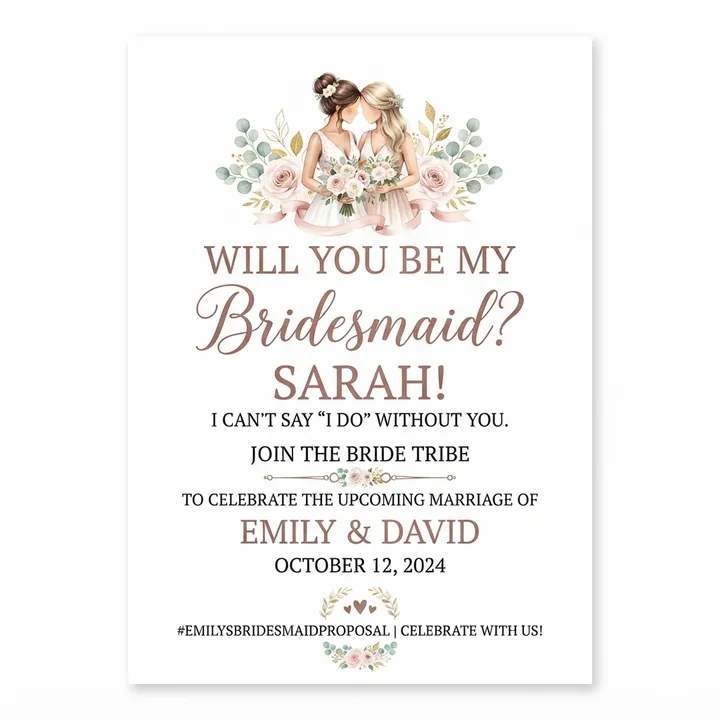 Personalized Bridesmaid Proposal Tote Bags — Design IA