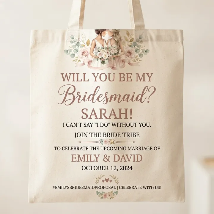 Personalized Bridesmaid Proposal Tote Bags — Votre résultat