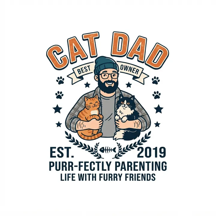 Personalized Cat Dad Shirt — AI design