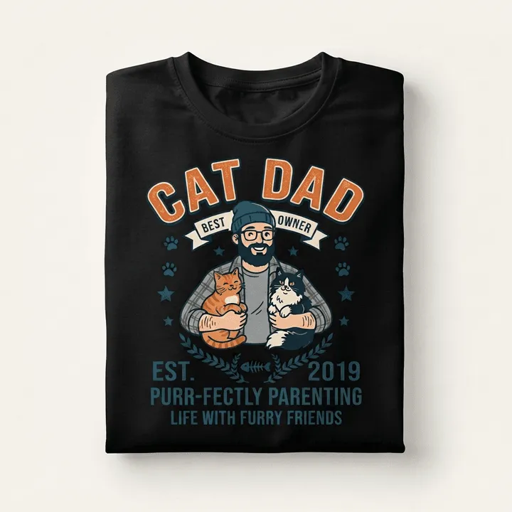 Personalized Cat Dad Shirt — Your result