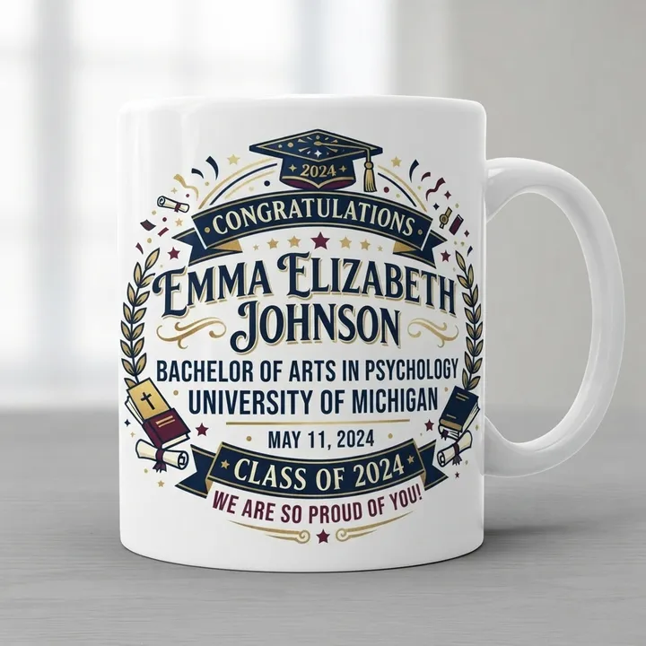 Personalized Graduation Gift Mug — Dein Ergebnis