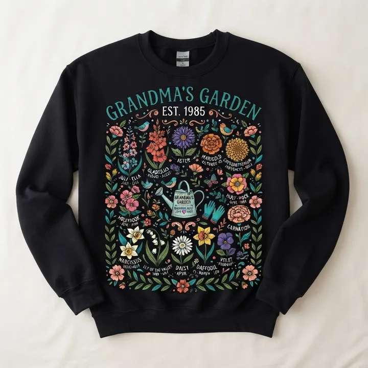 Personalized Grandma Garden Birth Flower Sweatshirt — Votre résultat