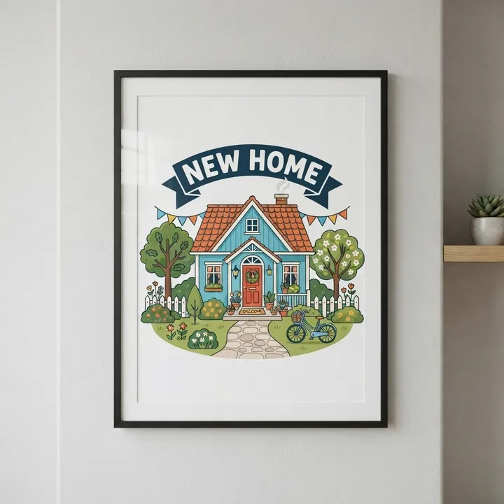 Personalized New Home Illustration Poster — Seu resultado
