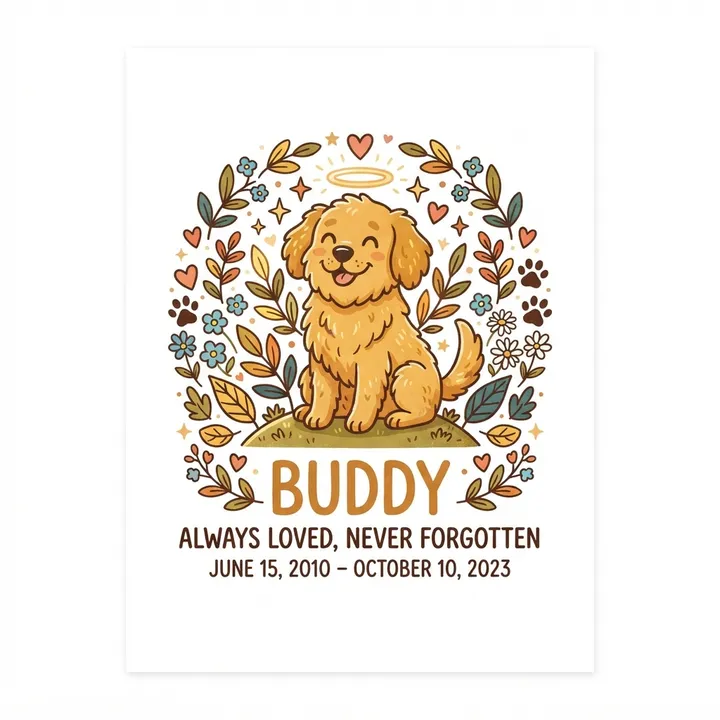 Personalized Pet Memorial Poster — KI-Design