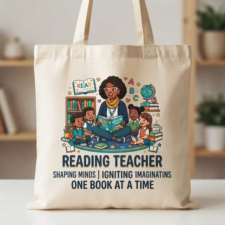 Personalized Reading Teacher Tote — Dein Ergebnis