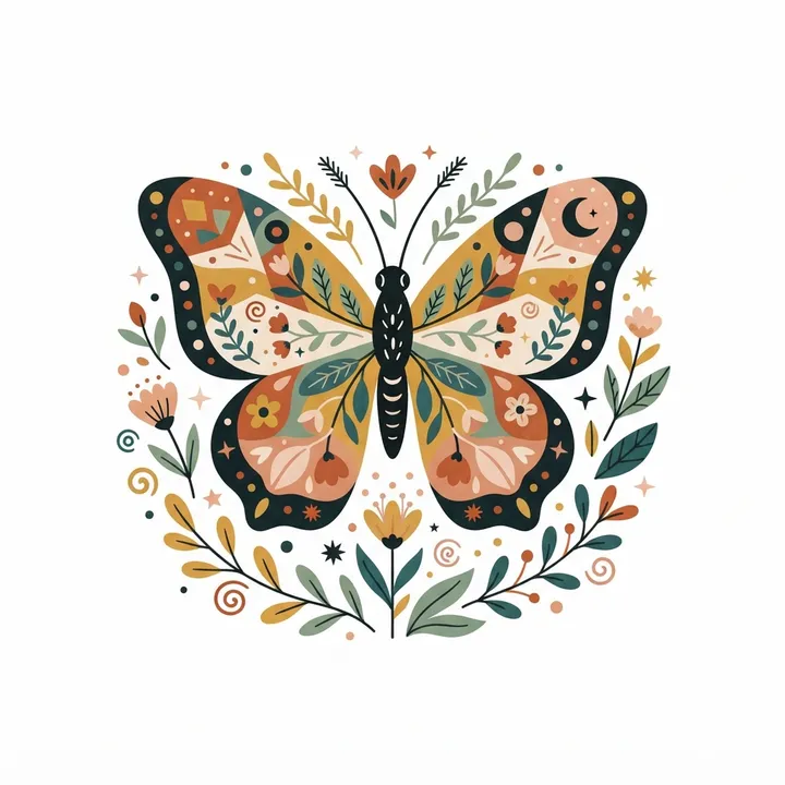 Vintage Aesthetic Butterfly Poster — Design IA