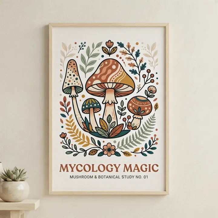 Vintage Aesthetic Mushroom Poster — Votre résultat